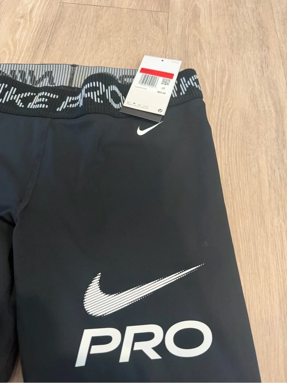 Nike Pro Mid-Rise 7/8 Mesh Panel Black Graphic Leggings HV2306-010 Women's Large